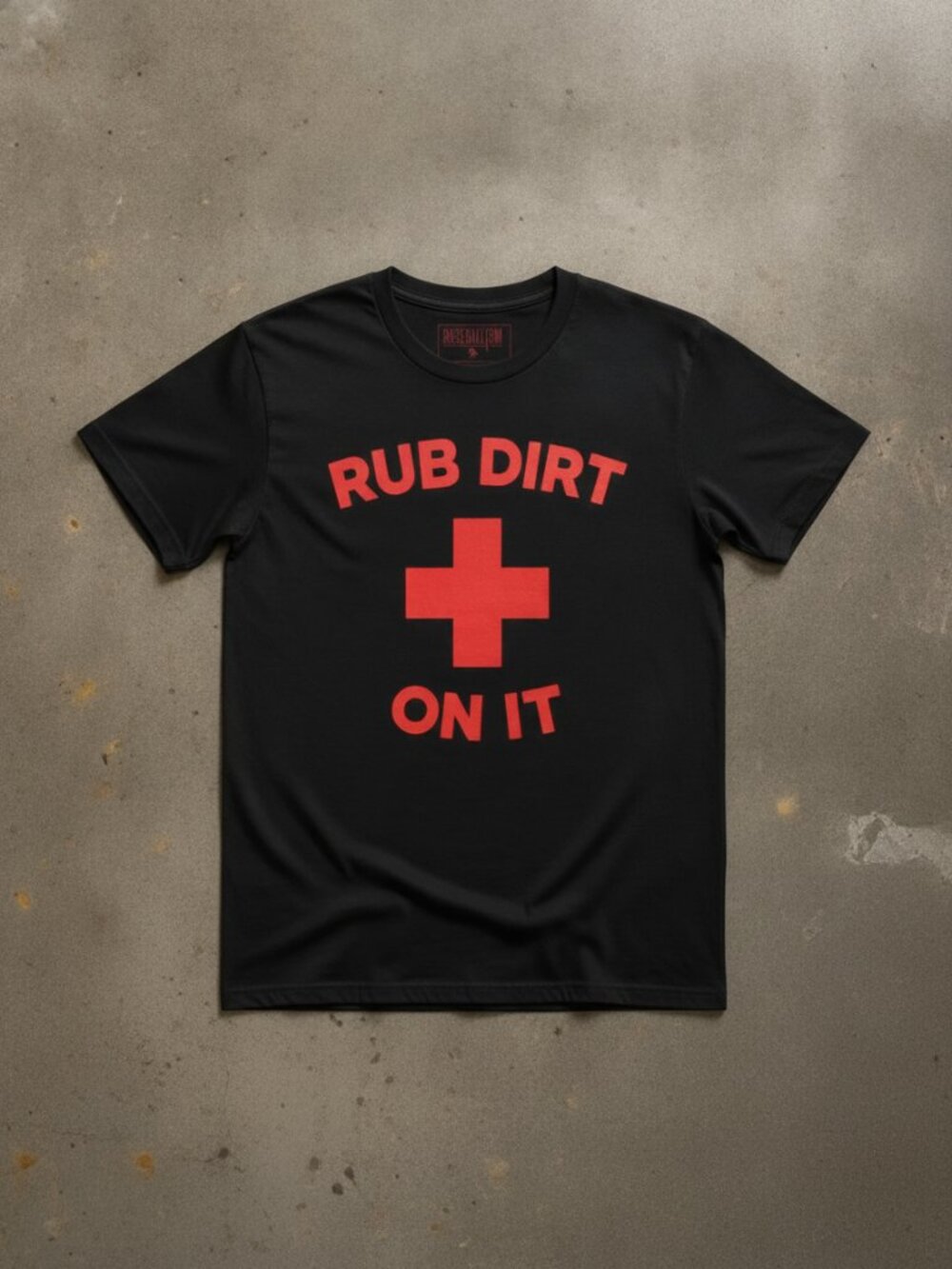 Rub Dirt On It Baseball Graphic T-Shirt – Black Vintage Sports Tee